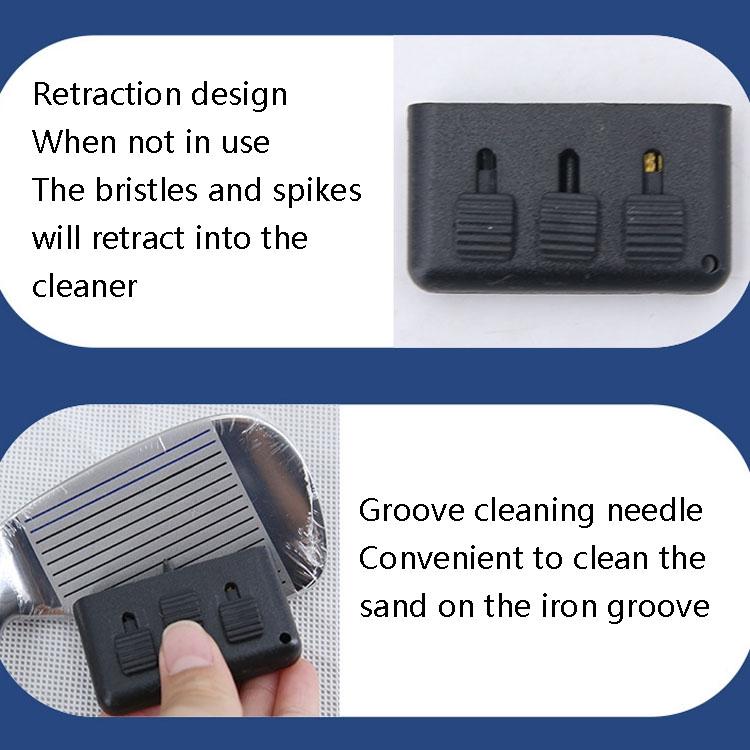 3-Piece Portable Golf Groove Cleaning Brush - Black