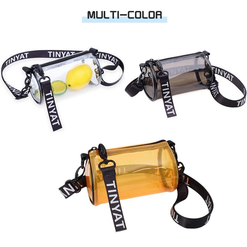 Transparent Pvc Mini Messenger Bag For Women - Orange