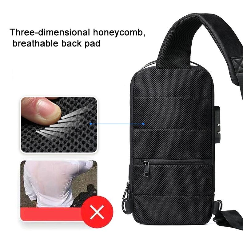 Men's Anti Theft Oxford Chest Bag - Blue