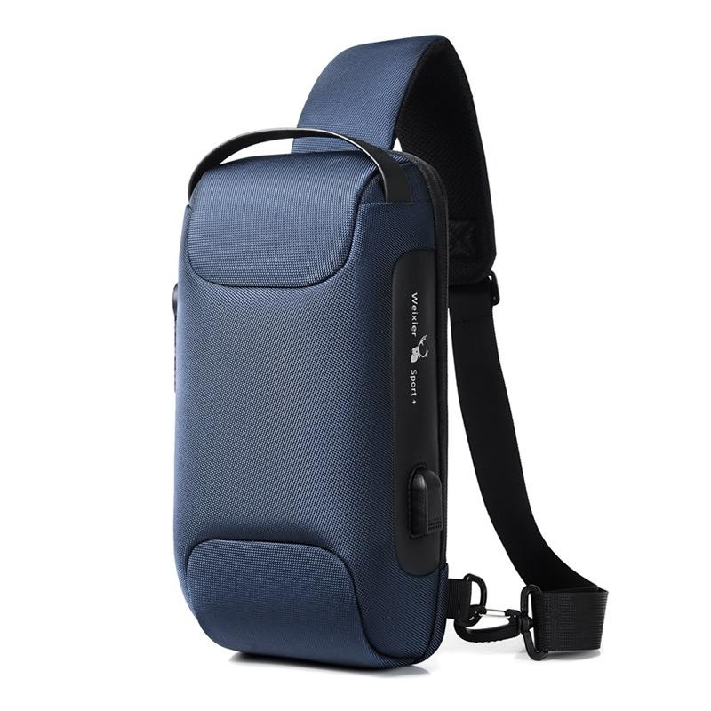 Men's Anti Theft Oxford Chest Bag - Blue