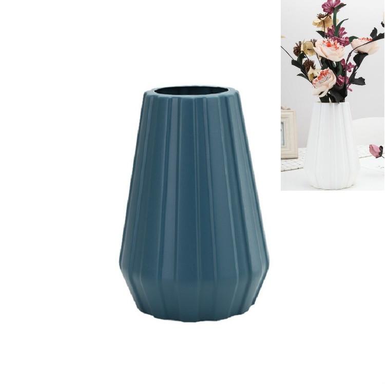 2-Piece Plastic Vase For Creative Flower Arrangements - Blue