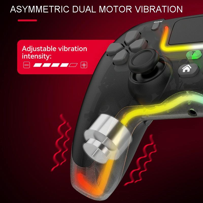 Wireless Bluetooth Grip for Ps4 with Dazzling Colour Light - White