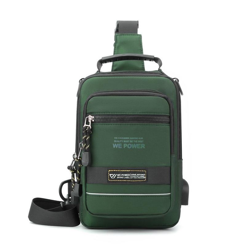 USB Chest Outdoor Shoulder Messenger Bag For Men With Charging Port - Royal Blue