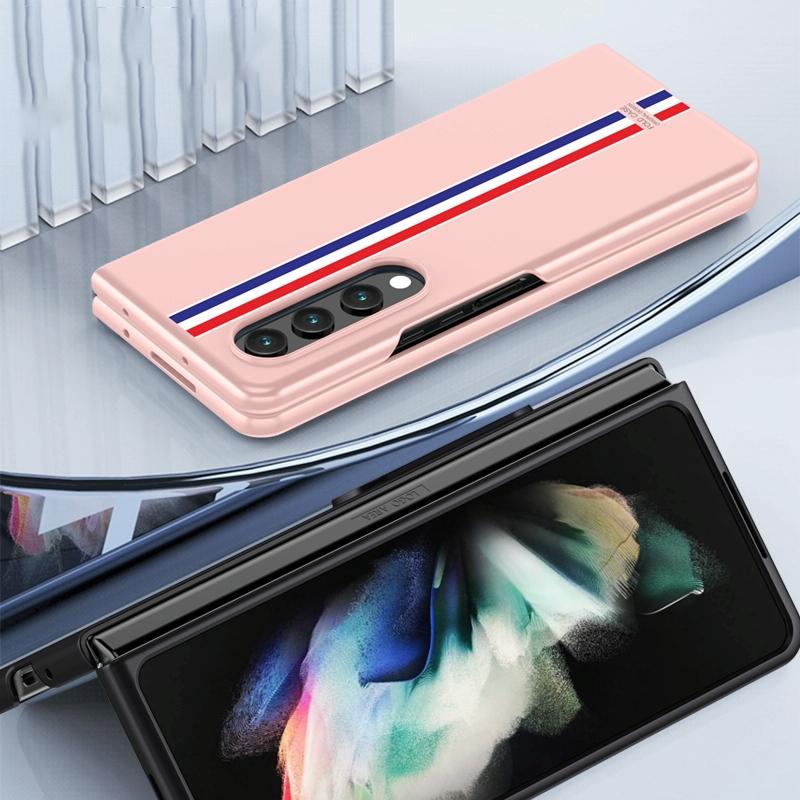 Frosted Skin Case for Samsung Galaxy z Fold 4 - Slim & Stylish - Green Color Bar
