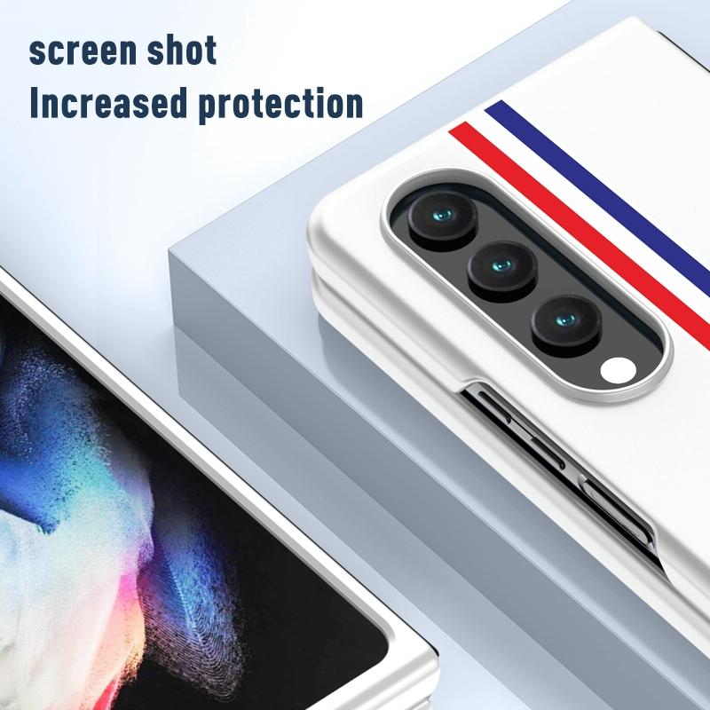 Frosted Skin Case for Samsung Galaxy z Fold 4 - Slim & Stylish - Green Color Bar