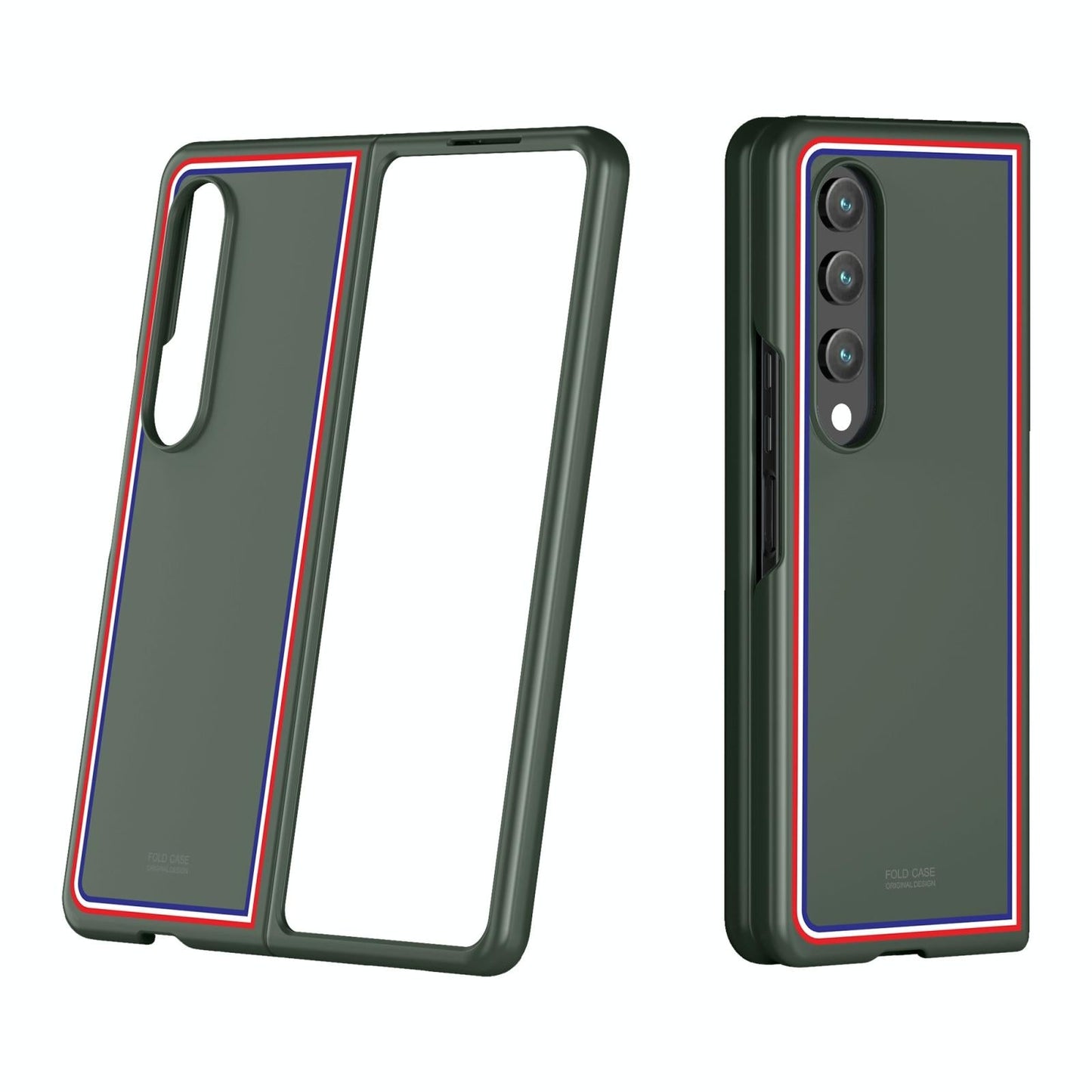 Frosted Skin Case for Samsung Galaxy z Fold 4 - Slim & Stylish - Green Color Bar
