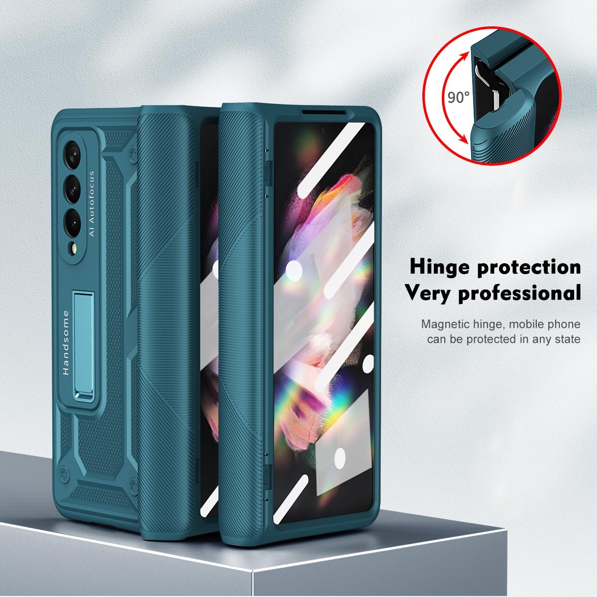 Shockproof Secure Hinge Phone Case for Samsung Galaxy z Fold 4 5g - Blue