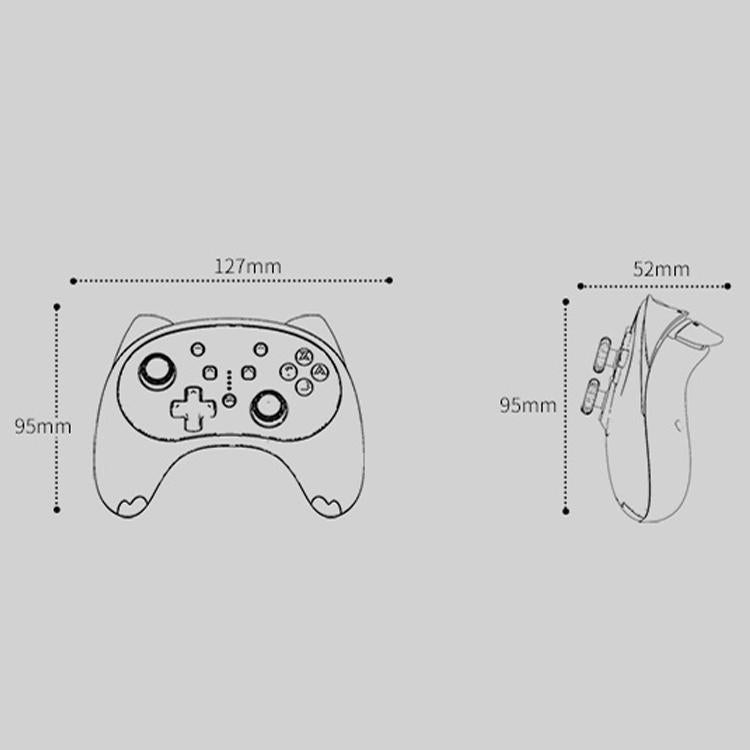 Cat Shaped Wireless Tooth Handle for Nintendo Switch - Black White
