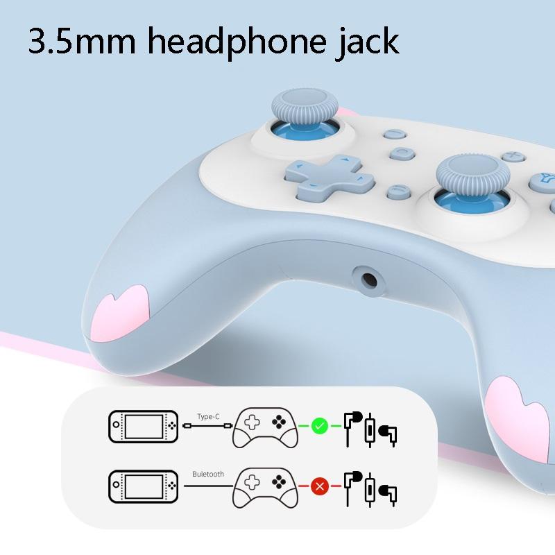 Cat Shaped Wireless Tooth Handle for Nintendo Switch - Black White
