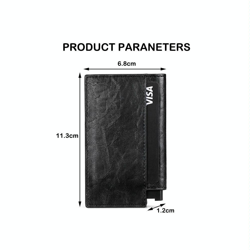 Pop-up Rfid Bifold Wallet with Card Holder - Carbon Fiber Black