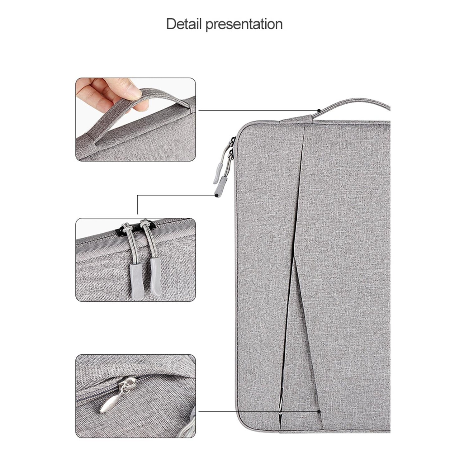 13.3 Inch Polyester Laptop Liner Bag with Small Bag - Ideal for Notebooks - Black