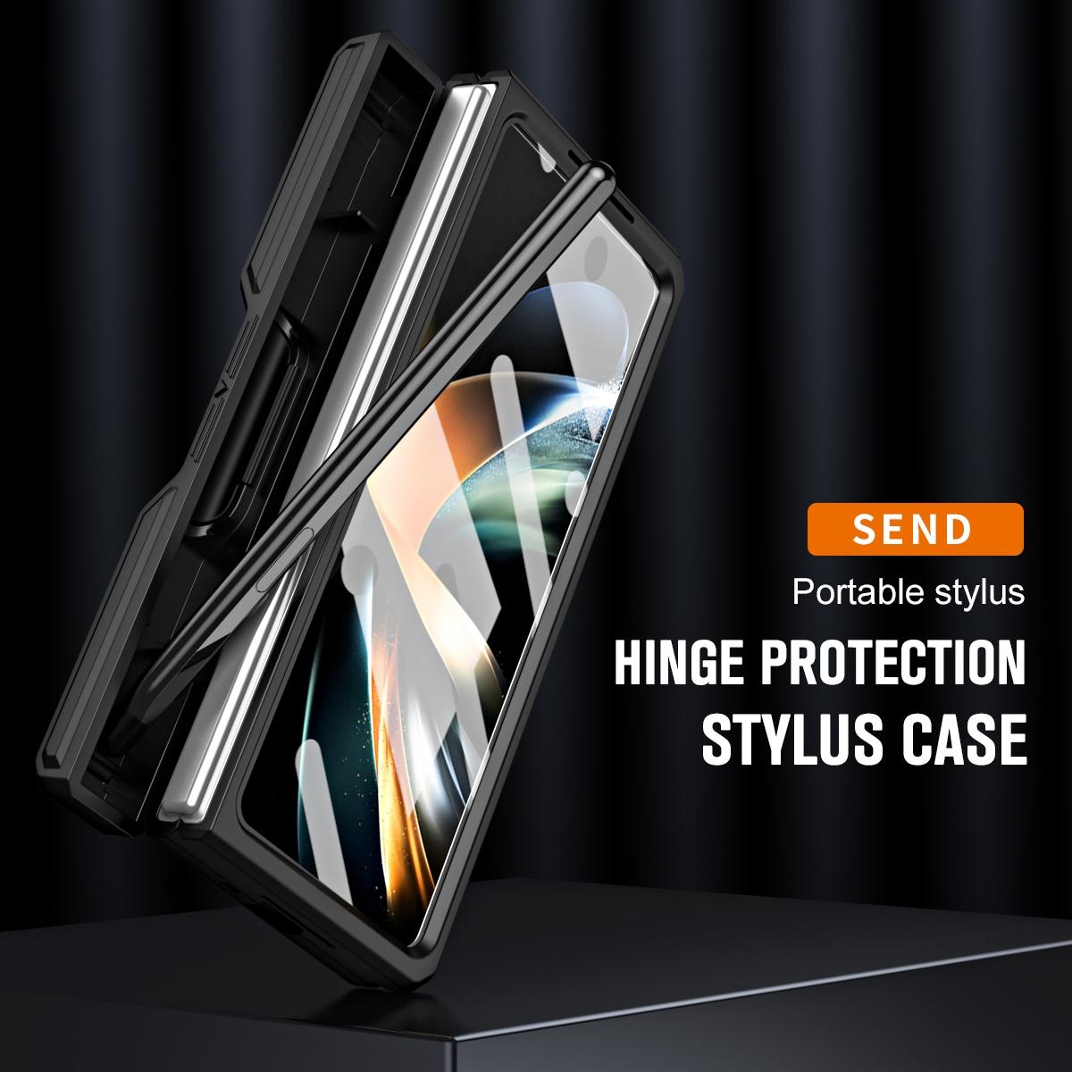 For Samsung Galaxy Z Fold4 5G Shockproof Tpu Pc Case With Pen - Silver