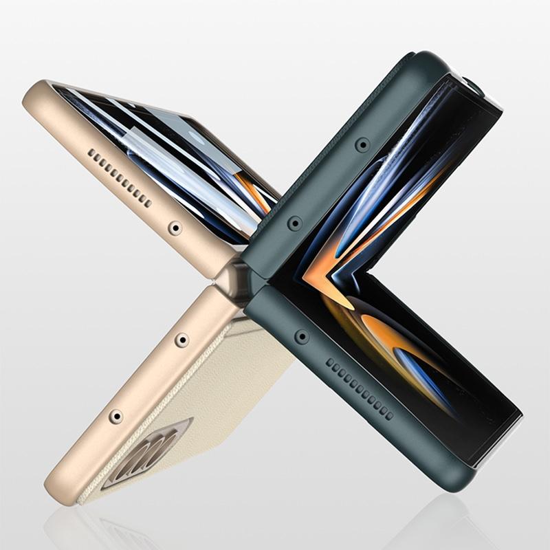 Foldable Leather Case with Stand for Samsung Galaxy z Fold 4 - Ultra Thin - Carbon Fiber