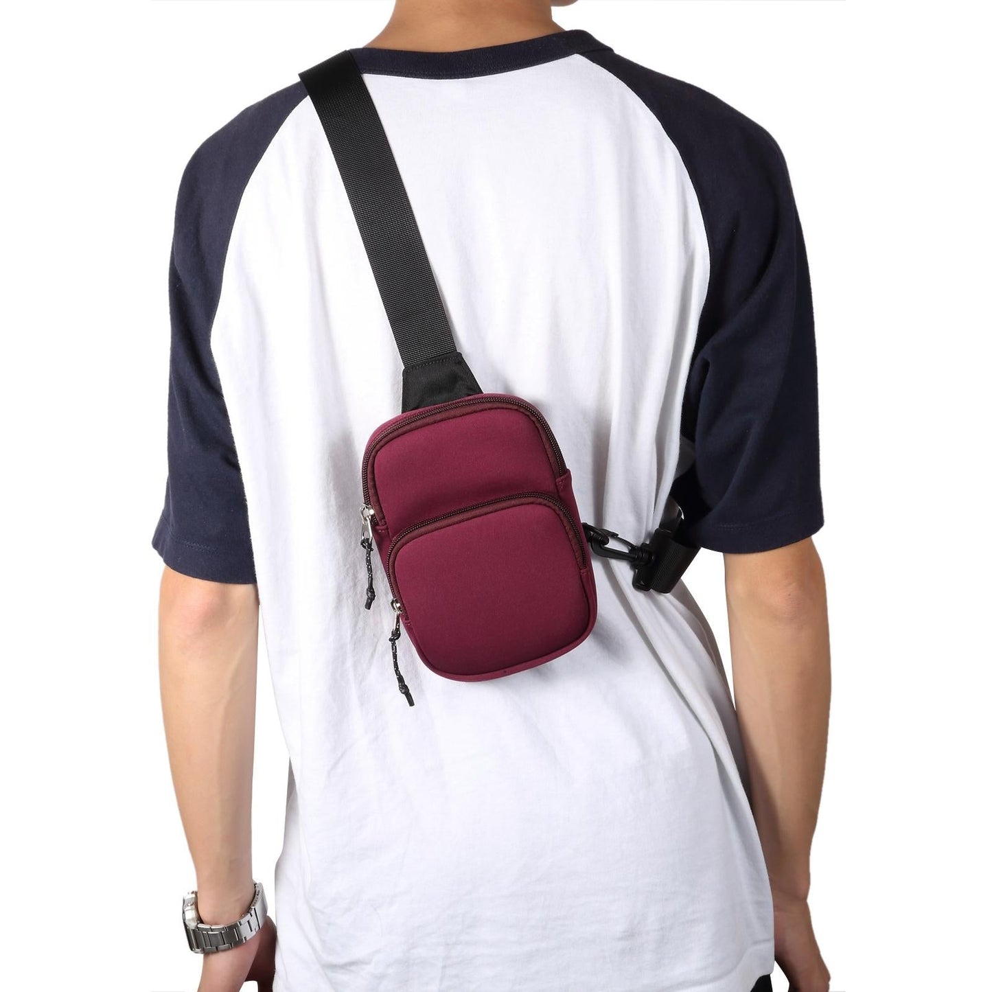 Universal Nylon Chest Bag For 5.5 Inch -7.2 Inch Phones Fashionable And Functional - Green