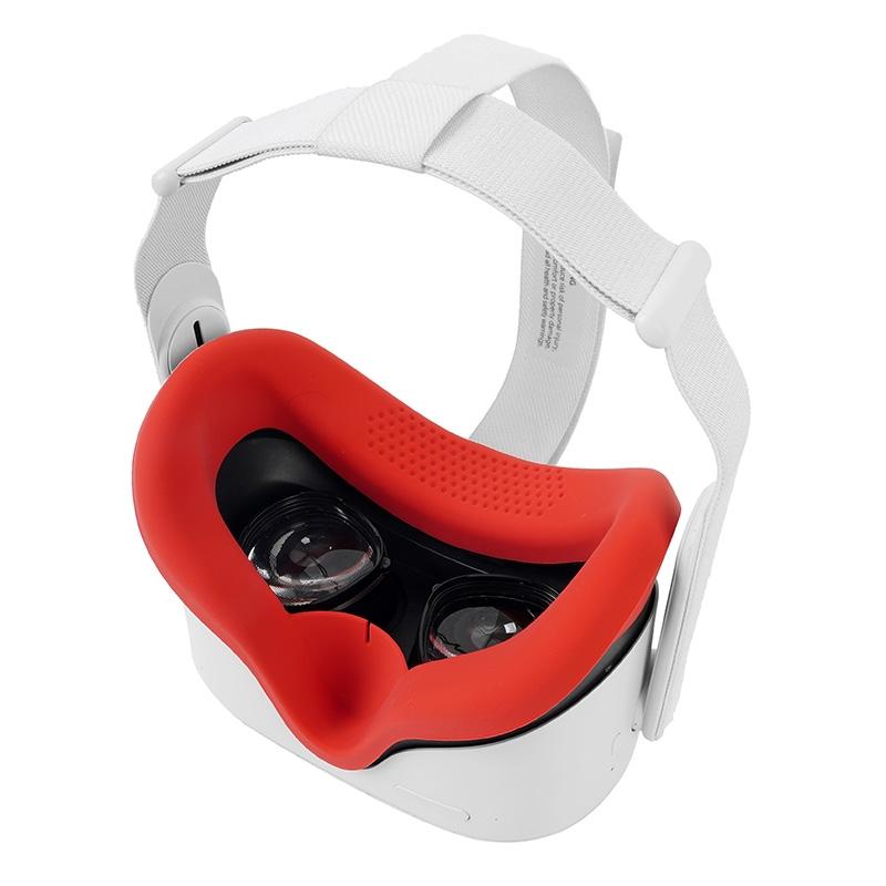 Silicone Vr Eye Mask Lens Cover Set for Oculus Quest 2 - Red