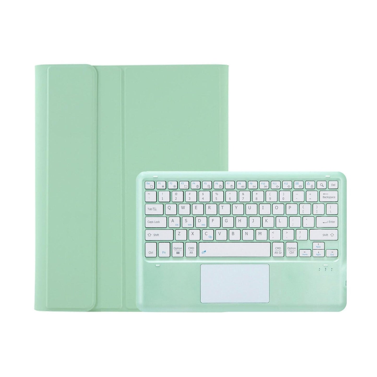 Detachable Bluetooth Keyboard Leather Case For Ipad Pro 12.9 2021 / 2020 / 2018 With Touch Pad - Dark Green