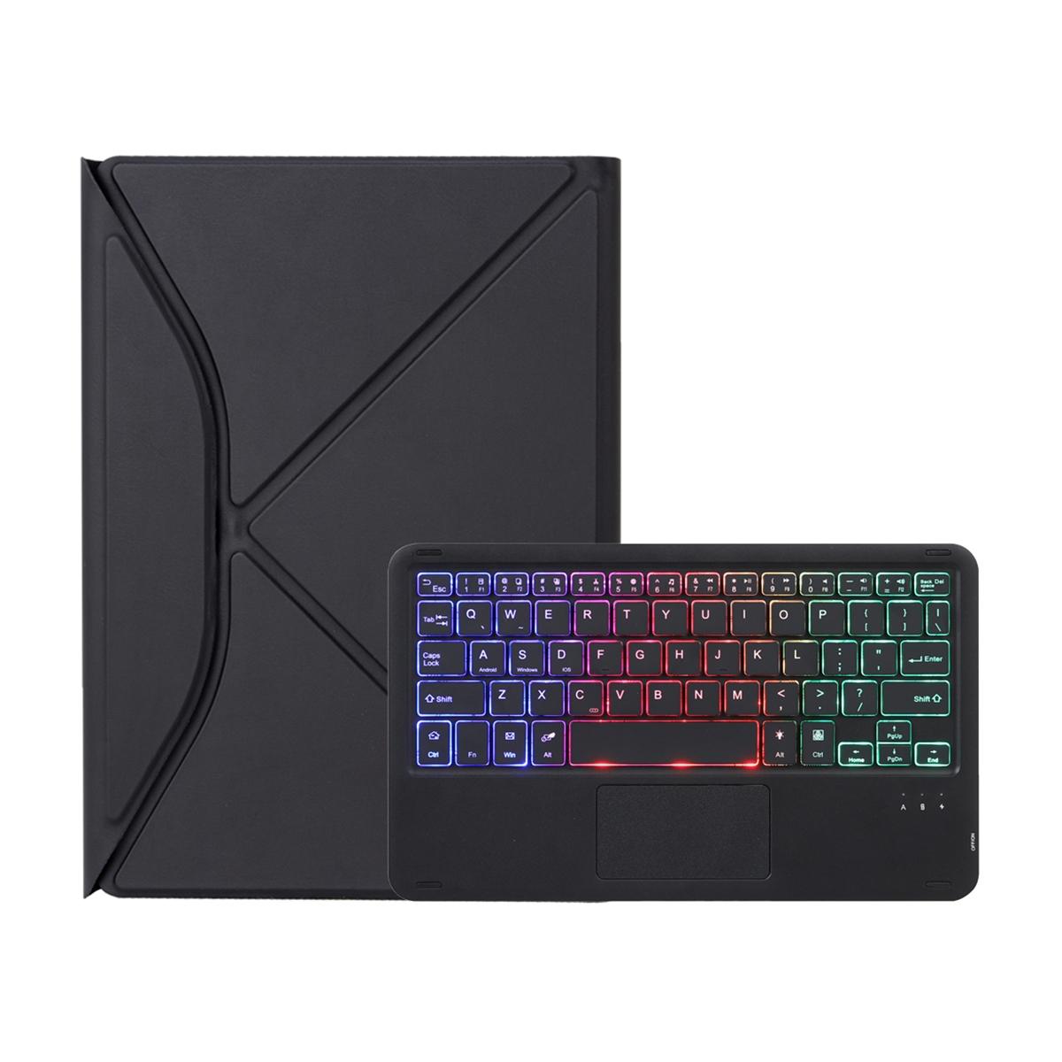 Touchpad Bluetooth Keyboard Leather Tablet Case With Pen Slot And Backlight - Green