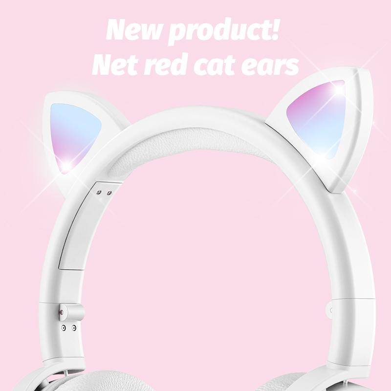 7.1 Surround Sound Cat Ear Gaming Headset With Mic - White