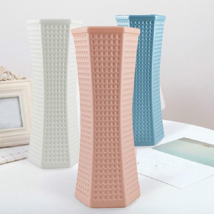 Versatile Plastic Vase For Creative Wet And Dry Flower Arrangements - Blue