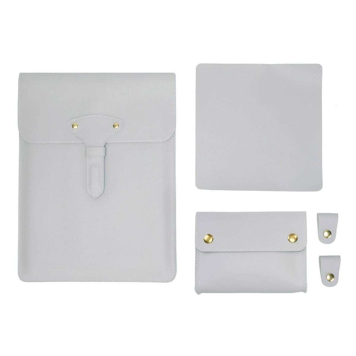 3-in-1 Waterproof Leather Laptop Liner Bag - 13 Inches - Honeydet Oranges