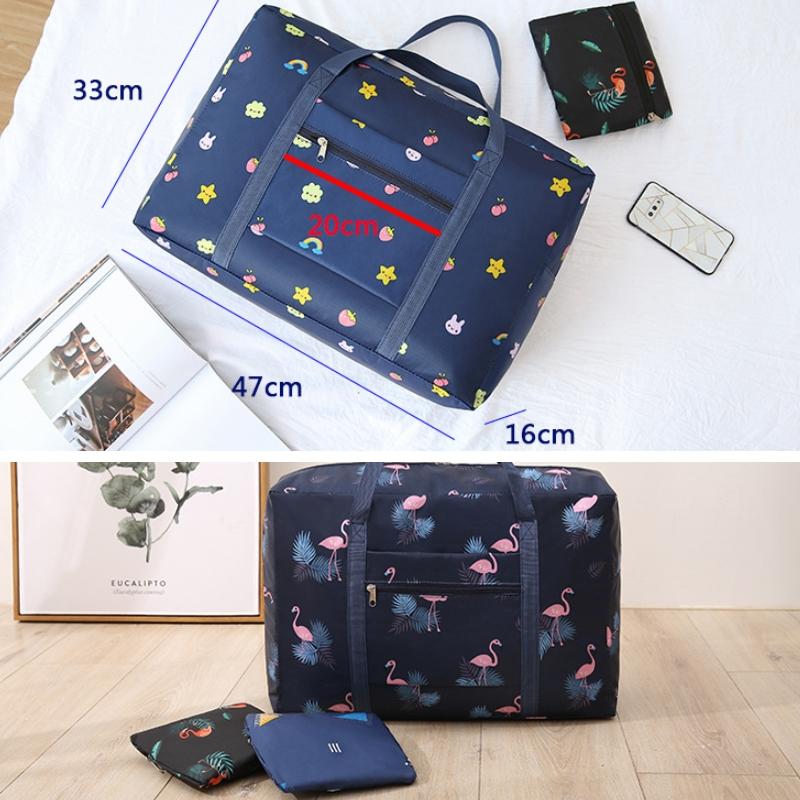 Waterproof Foldable Travel Bag - Compact & Durable - Navy Blue Rainbow