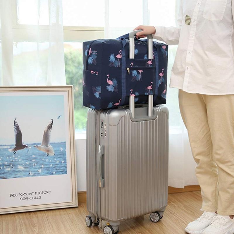 Waterproof Foldable Travel Bag - Compact & Durable - Navy Blue Rainbow