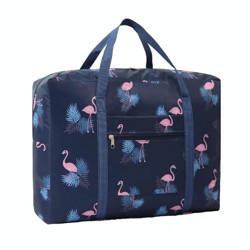 Waterproof Foldable Travel Bag - Compact & Durable - Navy Blue Rainbow