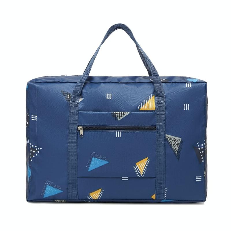 Waterproof Foldable Travel Bag - Compact & Durable - Navy Blue Rainbow