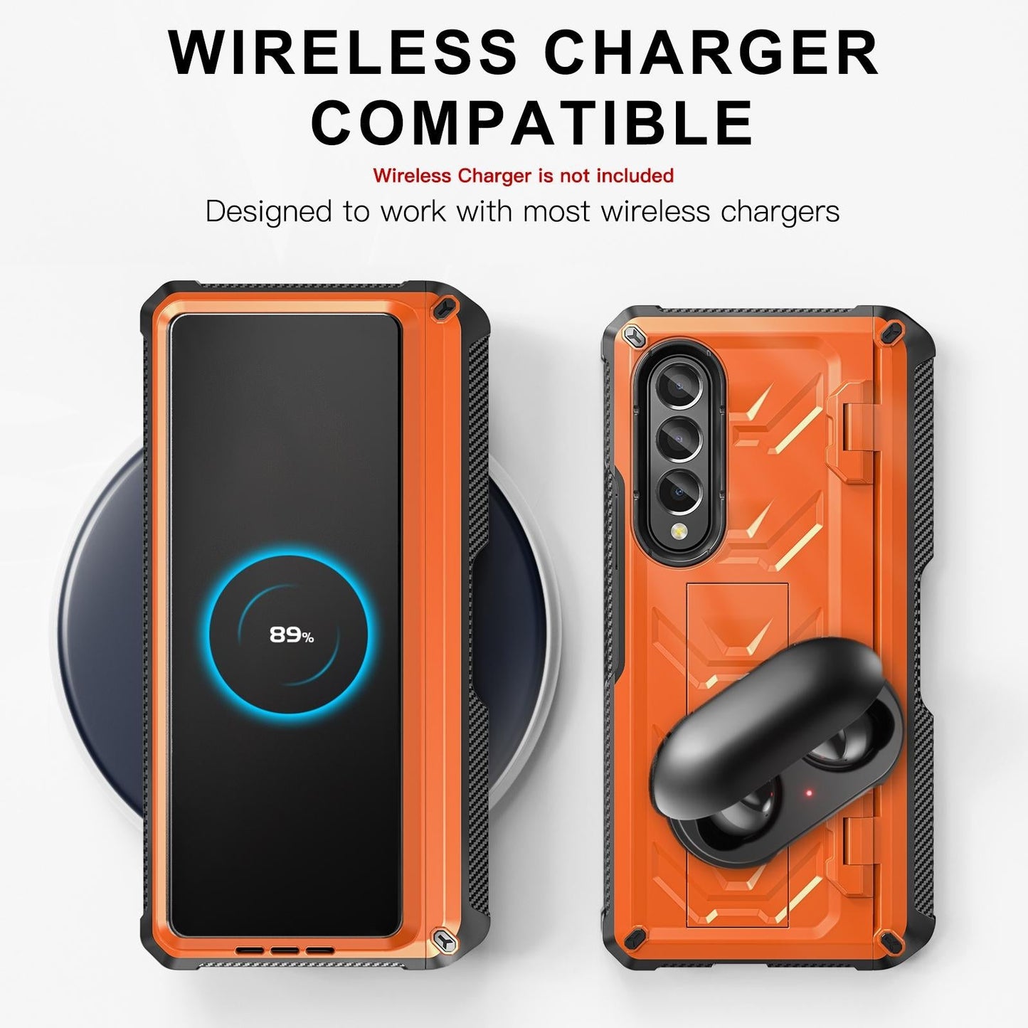 Foldable Shockproof Phone Case for Samsung Galaxy z Fold 4 / 5g - Orange