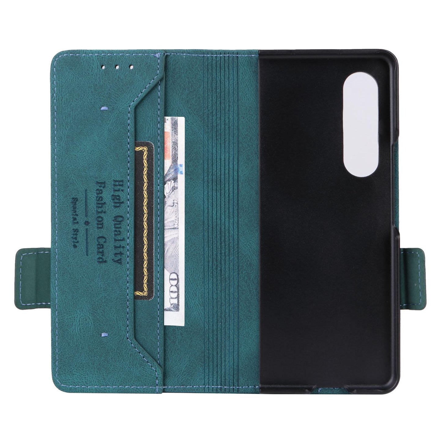 For Samsung Galaxy Z Fold4 5G Leather Flip Case With Magnetic Clasp - Purple