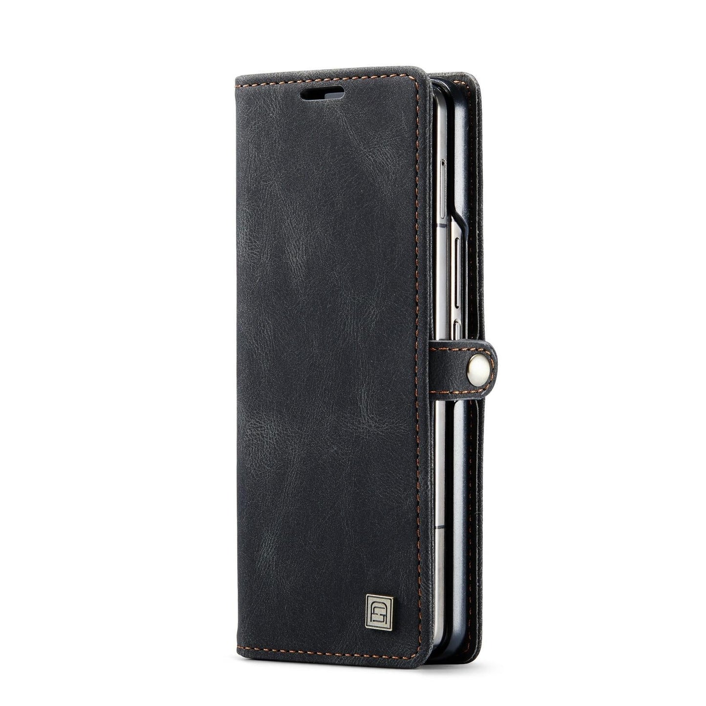 Vintage Rfid Leather Phone Case for Samsung Galaxy z Fold 4 - Coffee