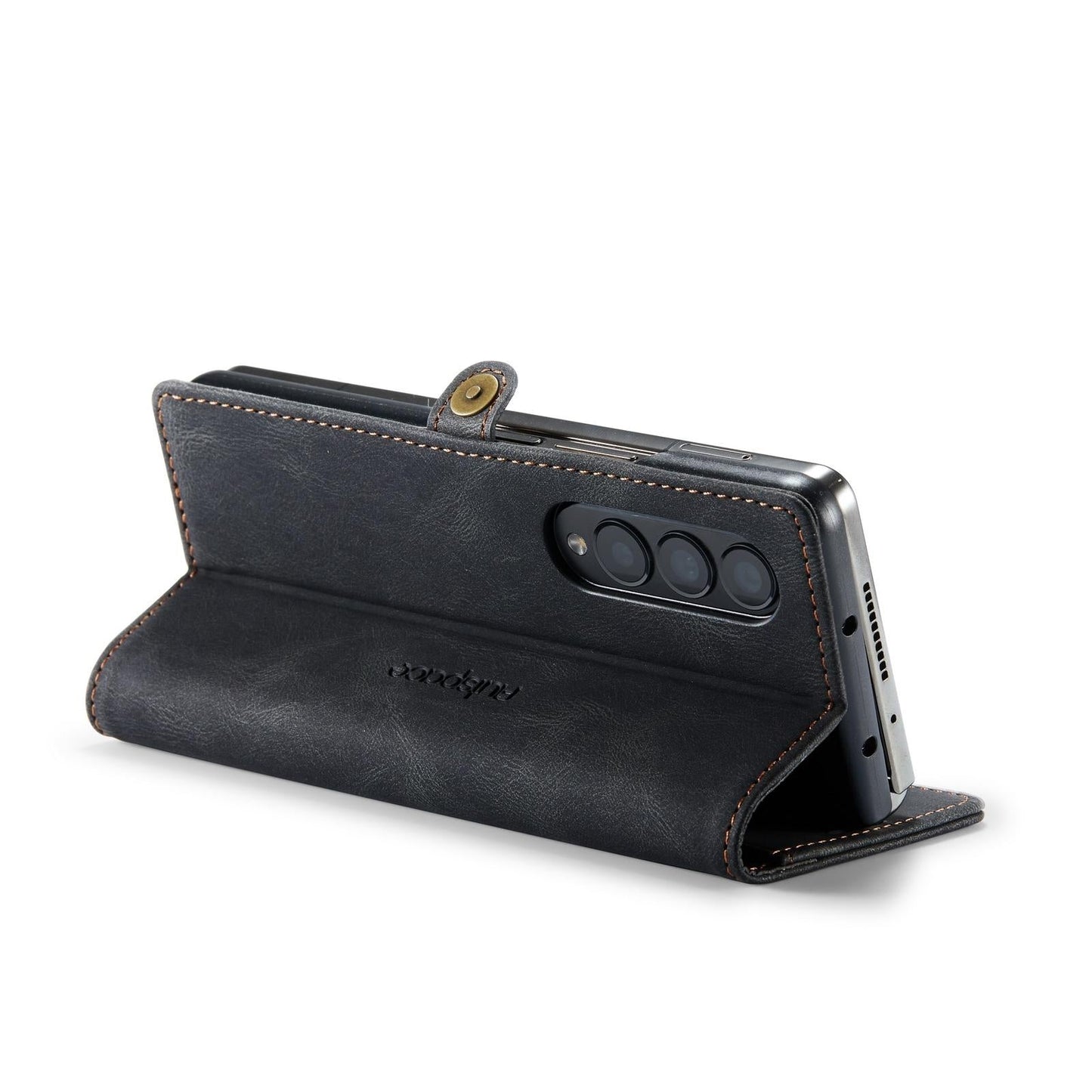 Vintage Rfid Leather Phone Case for Samsung Galaxy z Fold 4 - Coffee