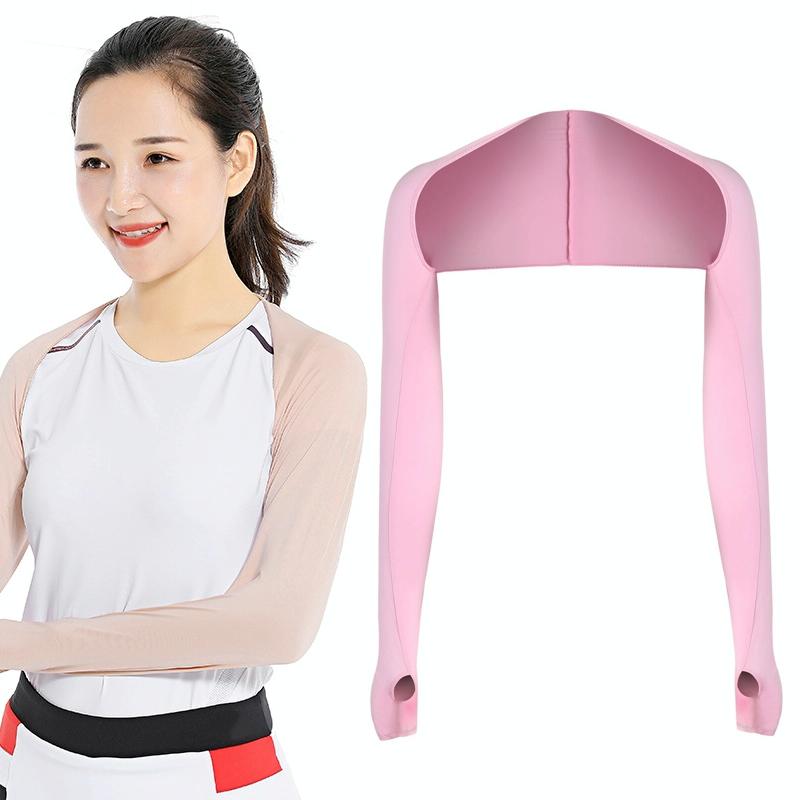 Sun Protection Golf Shawl Sleeves For Outdoor Sports And Cycling - White
