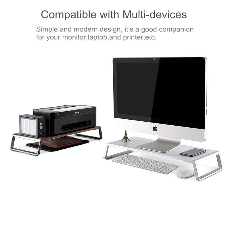 Metal Feet Monitor Stand for Imac Macbook Lcd Printer - Black
