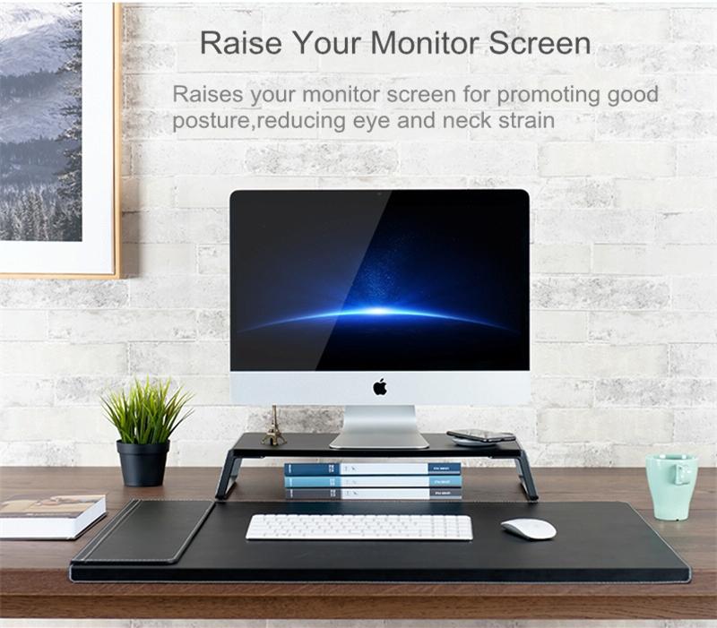Metal Feet Monitor Stand for Imac Macbook Lcd Printer - Black