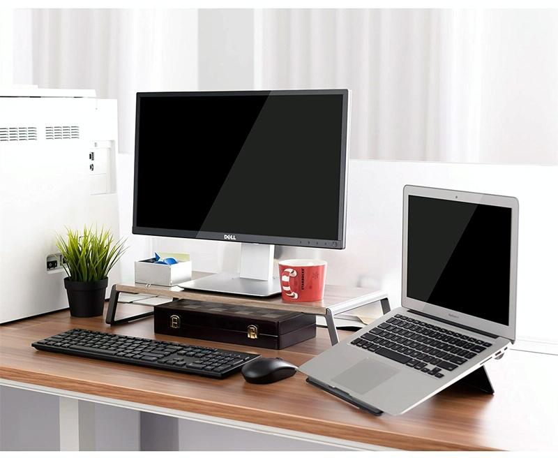 Metal Feet Monitor Stand for Imac Macbook Lcd Printer - Black