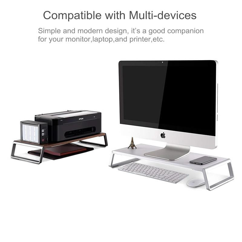 Metal Feet Monitor Stand for Imac Macbook Lcd Printer - Black