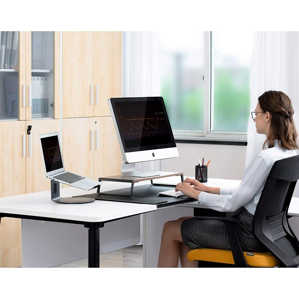 Metal Feet Monitor Stand for Imac Macbook Lcd Printer - Black