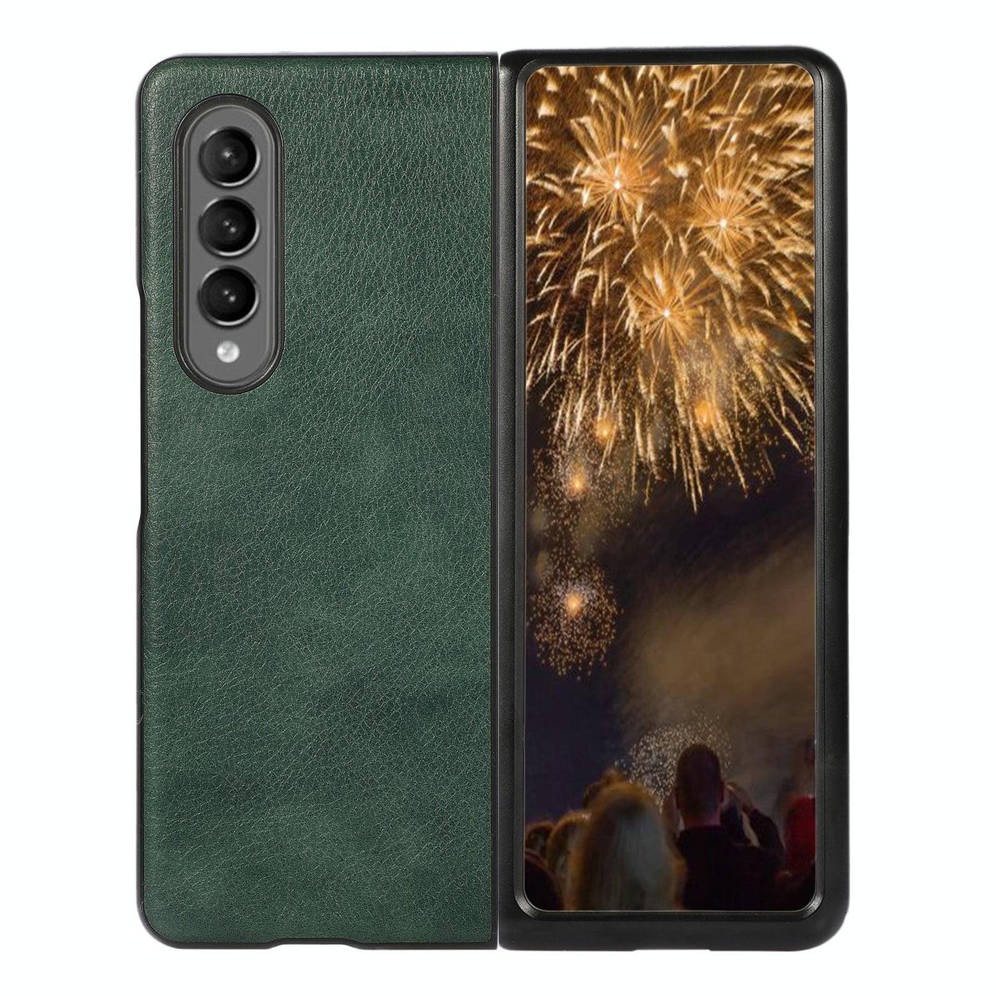 Two Tone Litchi Pu Case for Samsung Galaxy z Fold 4 - Slim & Stylish - Green