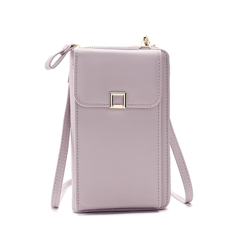 Women Cross Body Phone Purse With Long Strap - Black