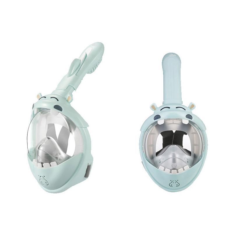 Full Dry Cartoon Kids Diving Mask for Snorkeling - Shark Pink