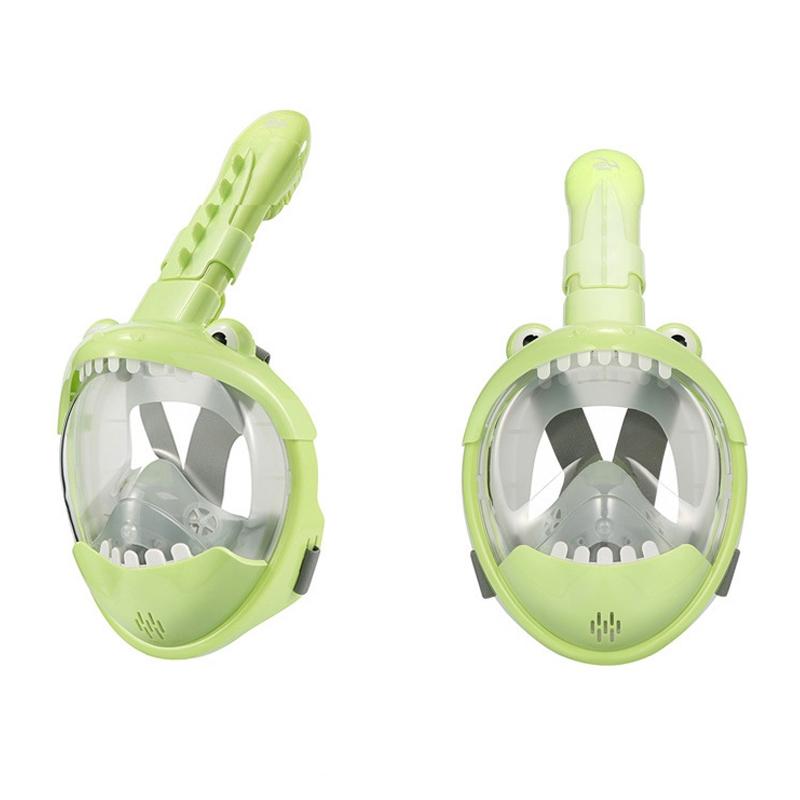 Full Dry Cartoon Kids Diving Mask for Snorkeling - Shark Pink