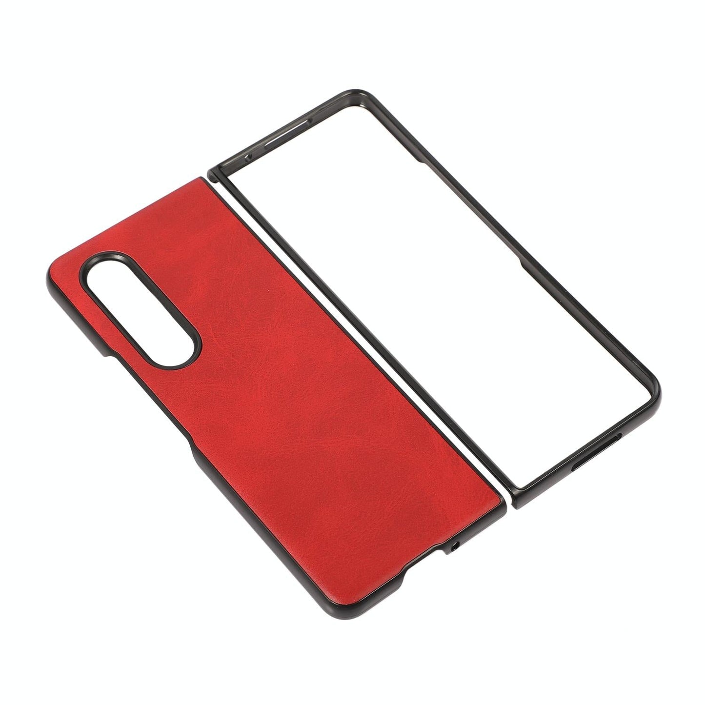 For Samsung Galaxy Z Fold4 5G Dual Tone Calf Texture Shockproof Case - Blue