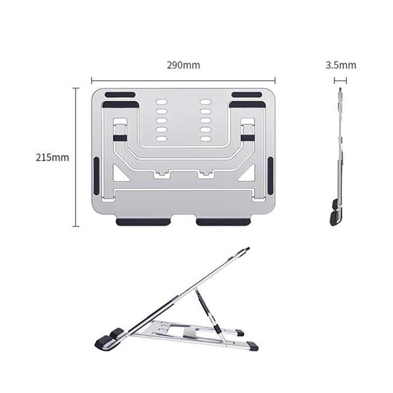 Foldable Aluminum Laptop Stand for Desktop Cooling - Rose Gold