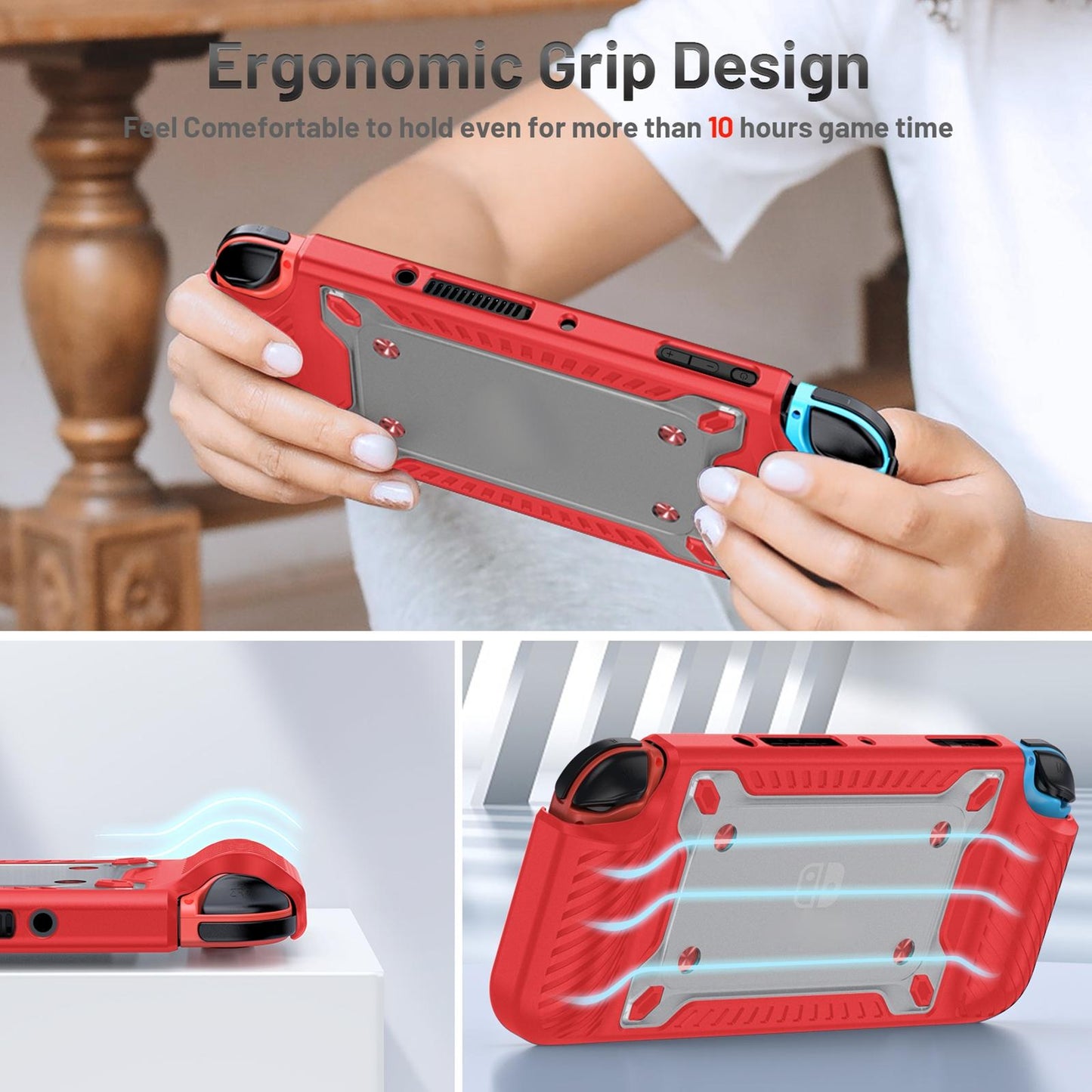 Protective Tpu Pc Case for Nintendo Switch Oled - Red