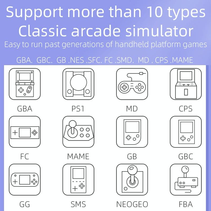 Portable Dual-Handle Game Console - Rg3000 - Purple