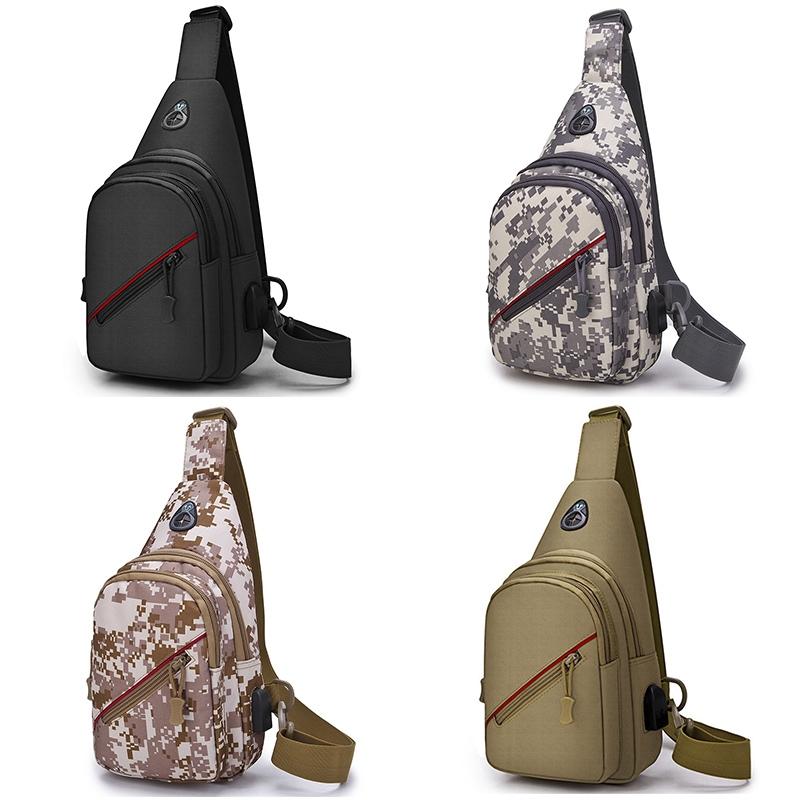 Men Oxford Cloth Crossbody Chest Bag Outdoor Leisure Single Shoulder Bag - Au Digital