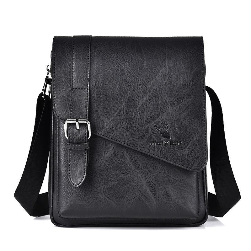 Retro Crossbody Messenger Bag Large Capacity - Dark Brown