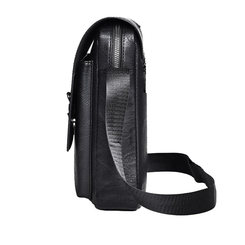 Retro Crossbody Messenger Bag Large Capacity - Dark Brown