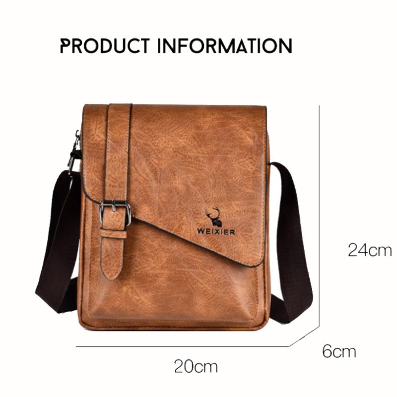 Retro Crossbody Messenger Bag Large Capacity - Dark Brown
